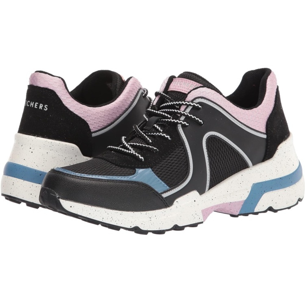 Skechers Black & Pink Sporty Lace-Up Women's Sneakers